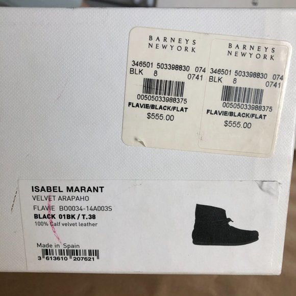 ISABEL MARANT ÉTOILE BLACK SUEDE MOCCASINS FLAVIE BOOTS 38 FR - Picture 4 of 11